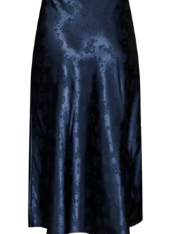 Rock aus Satin mit Ton-in-Ton-Blumenmuster