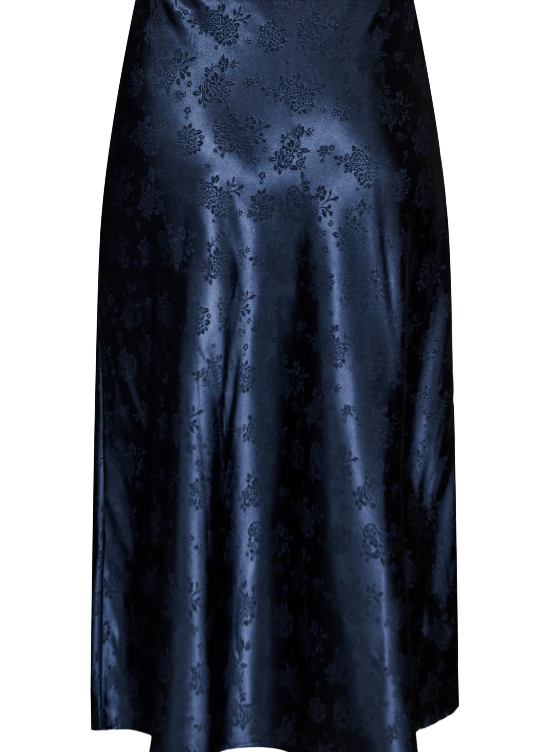 Rock aus Satin mit Ton-in-Ton-Blumenmuster