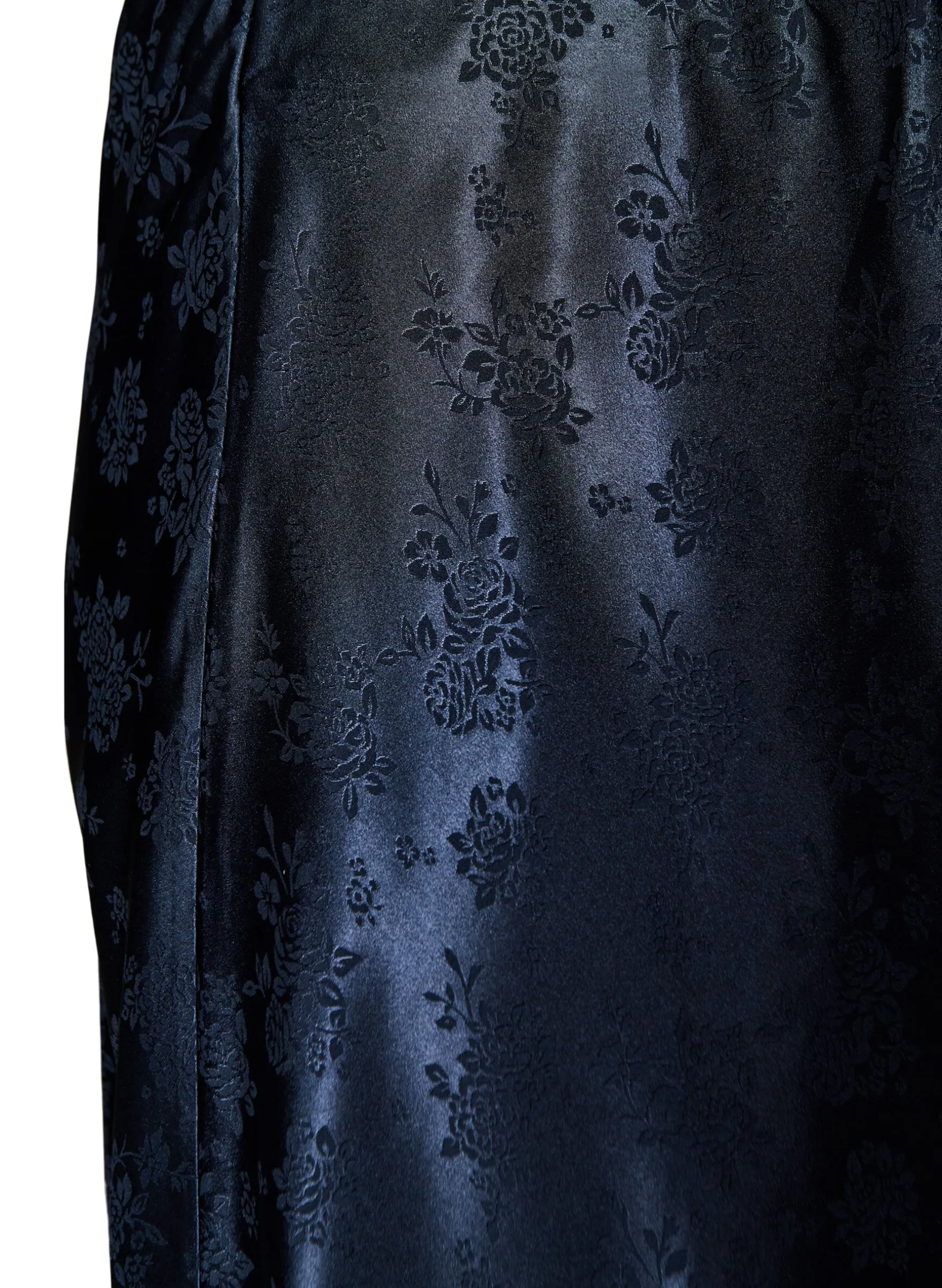 Rock aus Satin mit Ton-in-Ton-Blumenmuster