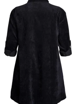 Samtkleid mit Reißverschluss und 3/4-Ärmeln