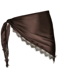Schal aus Satin mit Spitzensaum