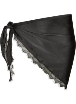 Schal aus Satin mit Spitzensaum