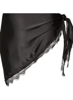 Schal aus Satin mit Spitzensaum