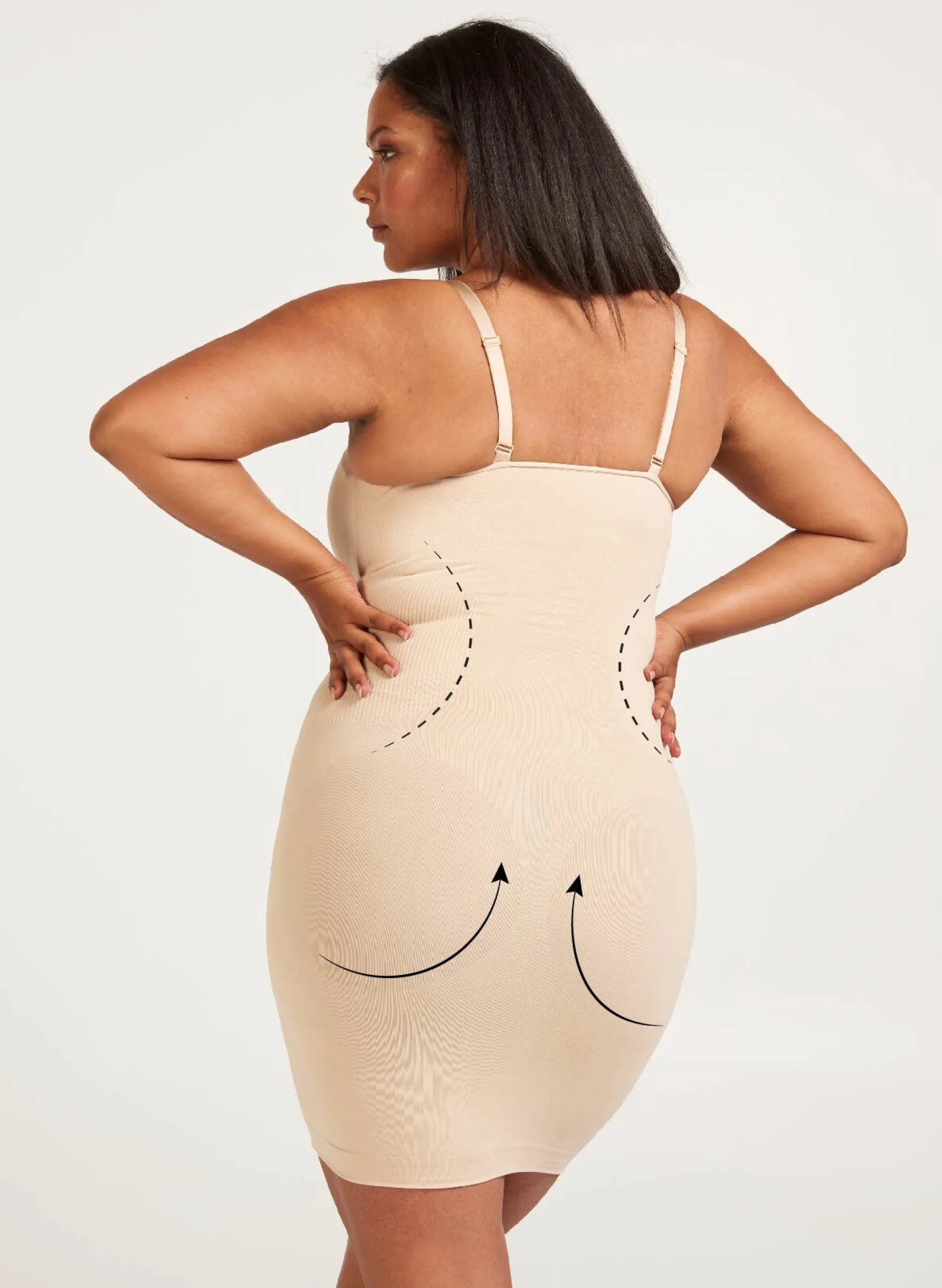 Shapewear Kleid mit breiten Trägern.