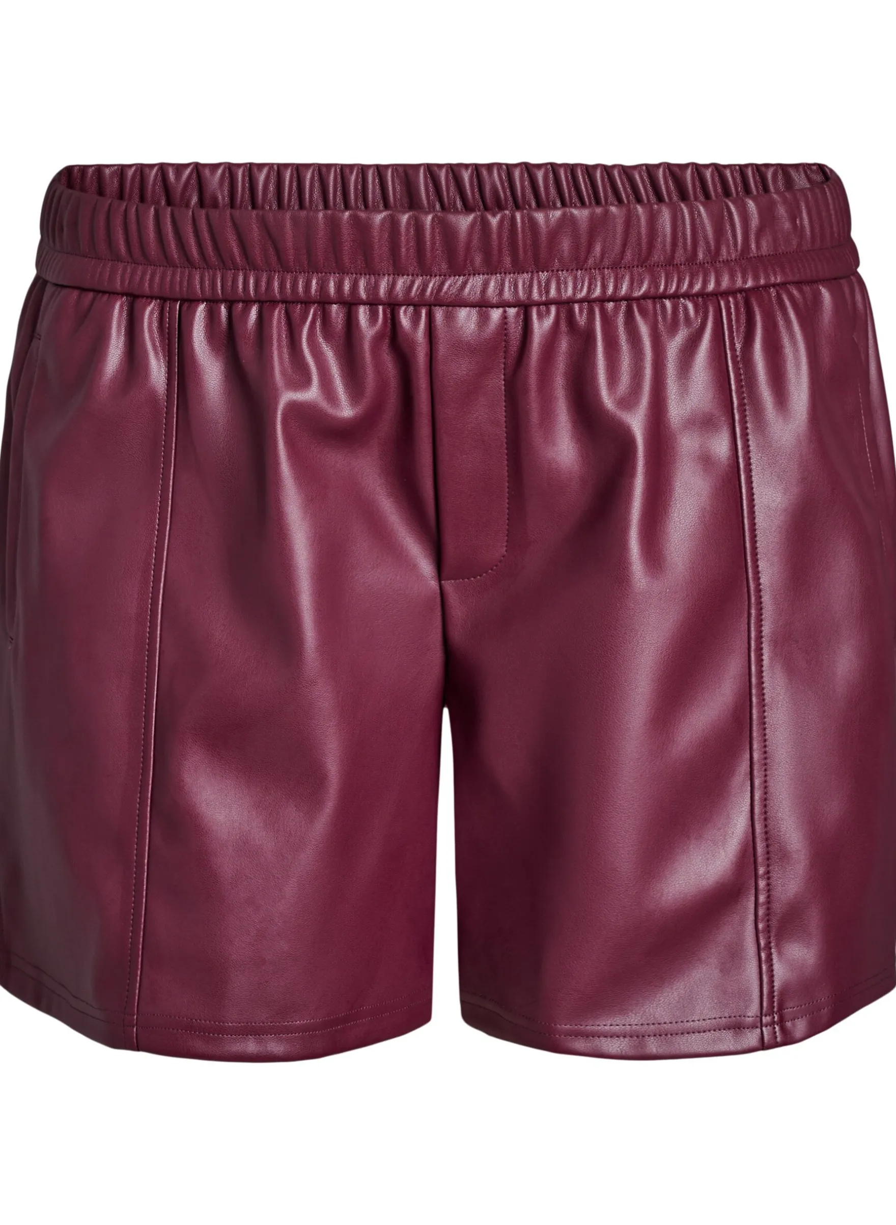 Shorts aus Kunstleder mit elastischem Bund