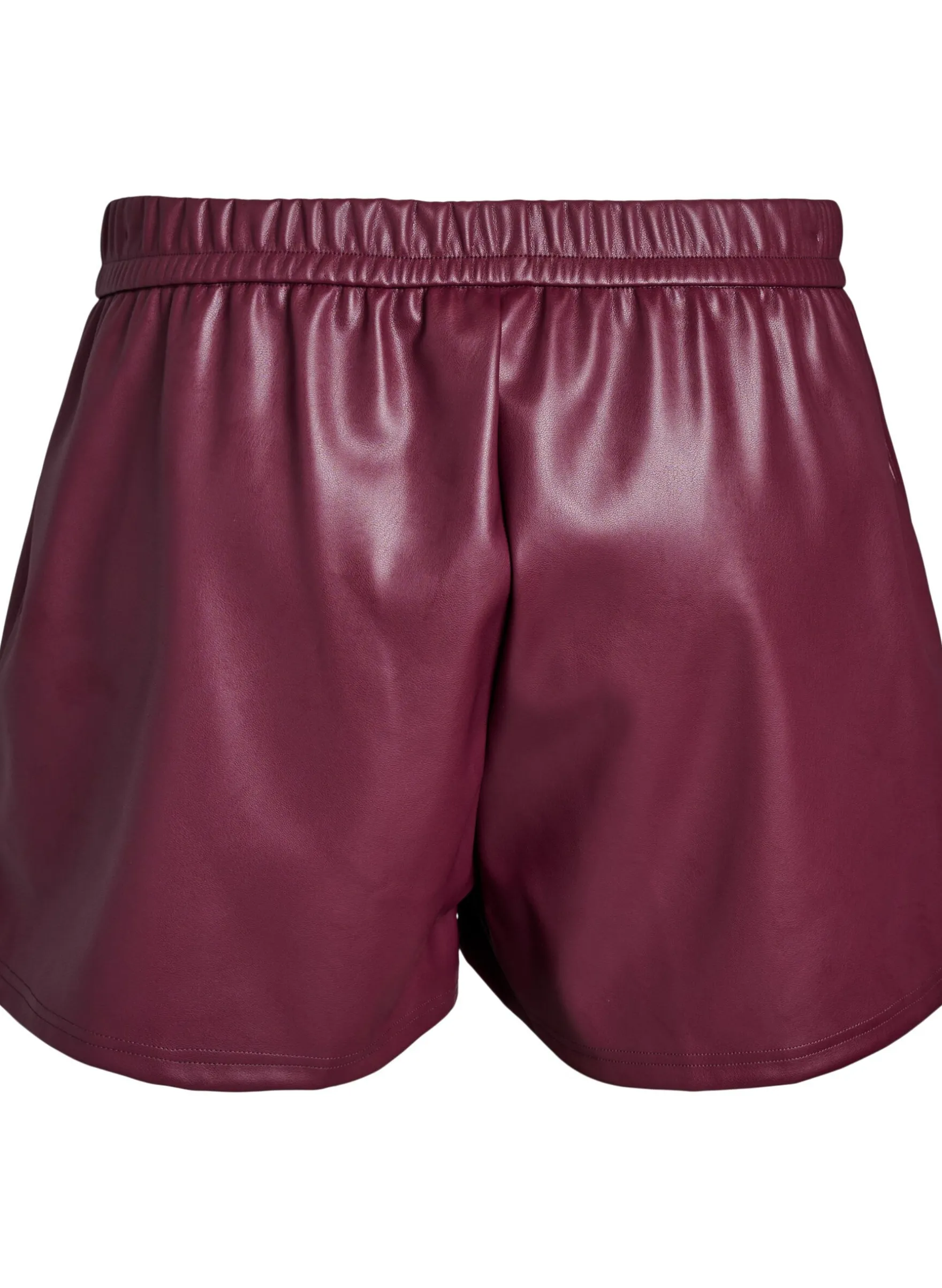 Shorts aus Kunstleder mit elastischem Bund