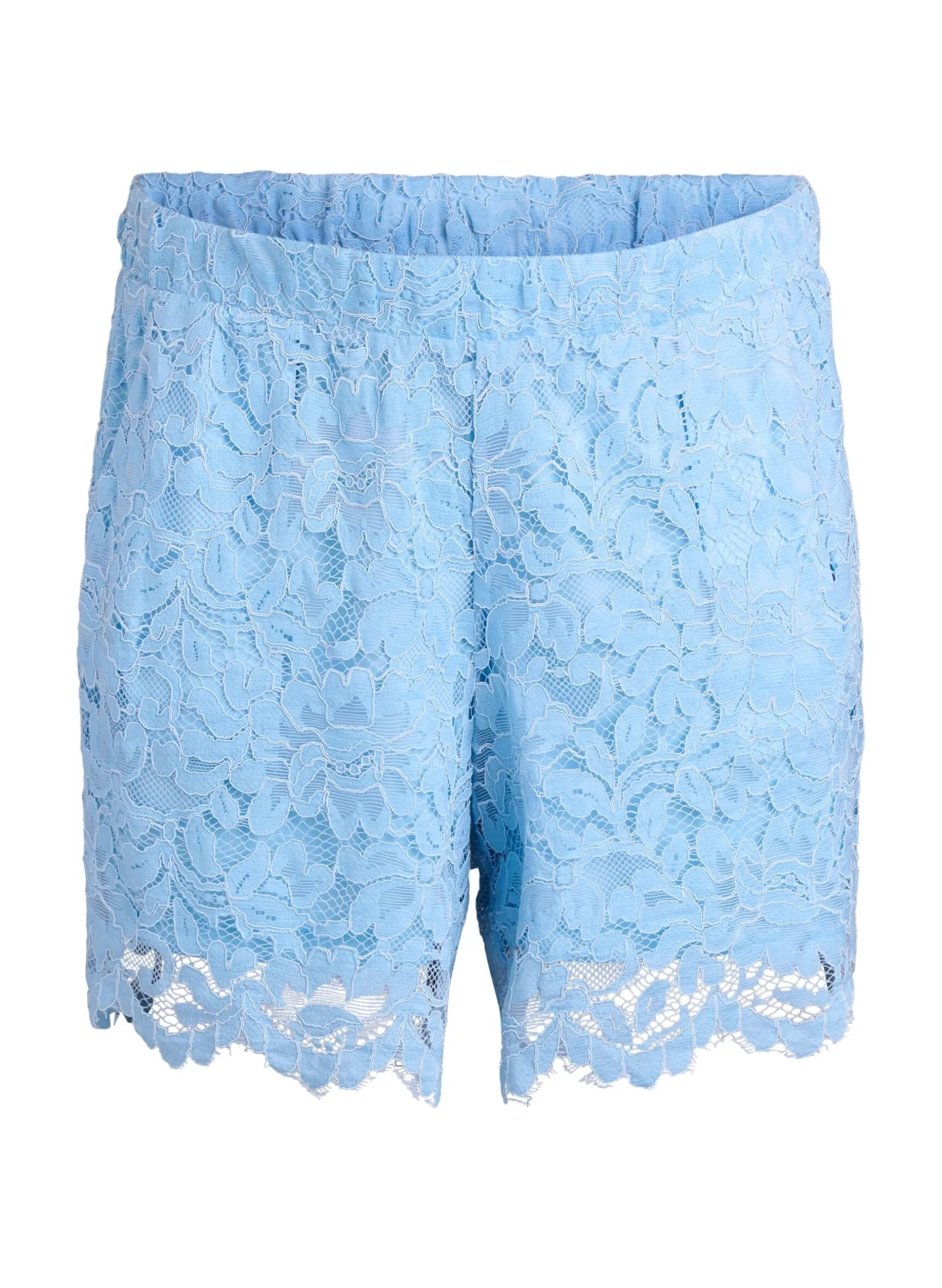 Shorts aus Spitze mit hoher Taille und Taschen