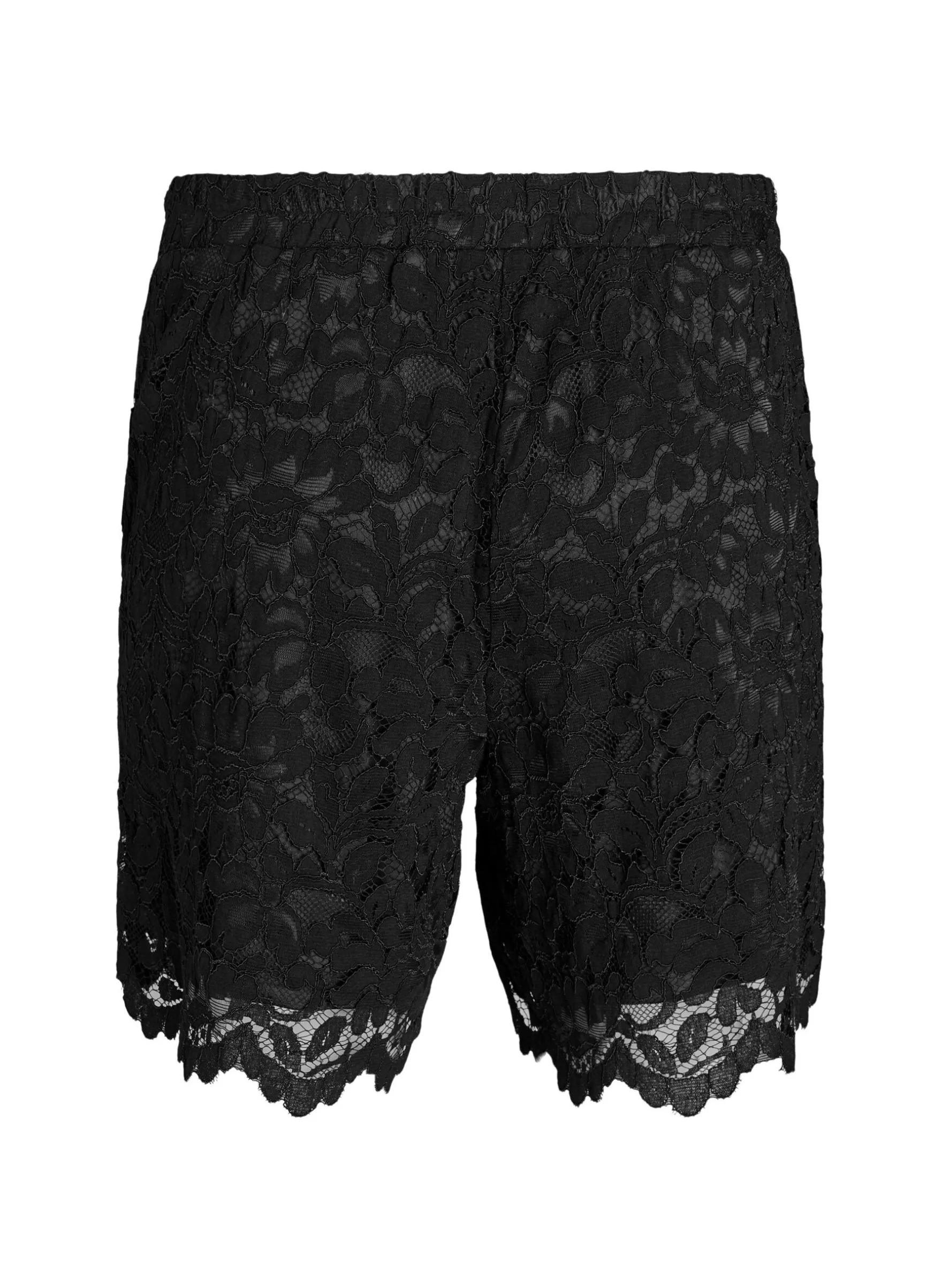 Shorts aus Spitze mit hoher Taille und Taschen