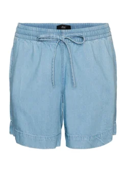Shorts in Jeans-Optik mit elastischem Bund und Kordelzug