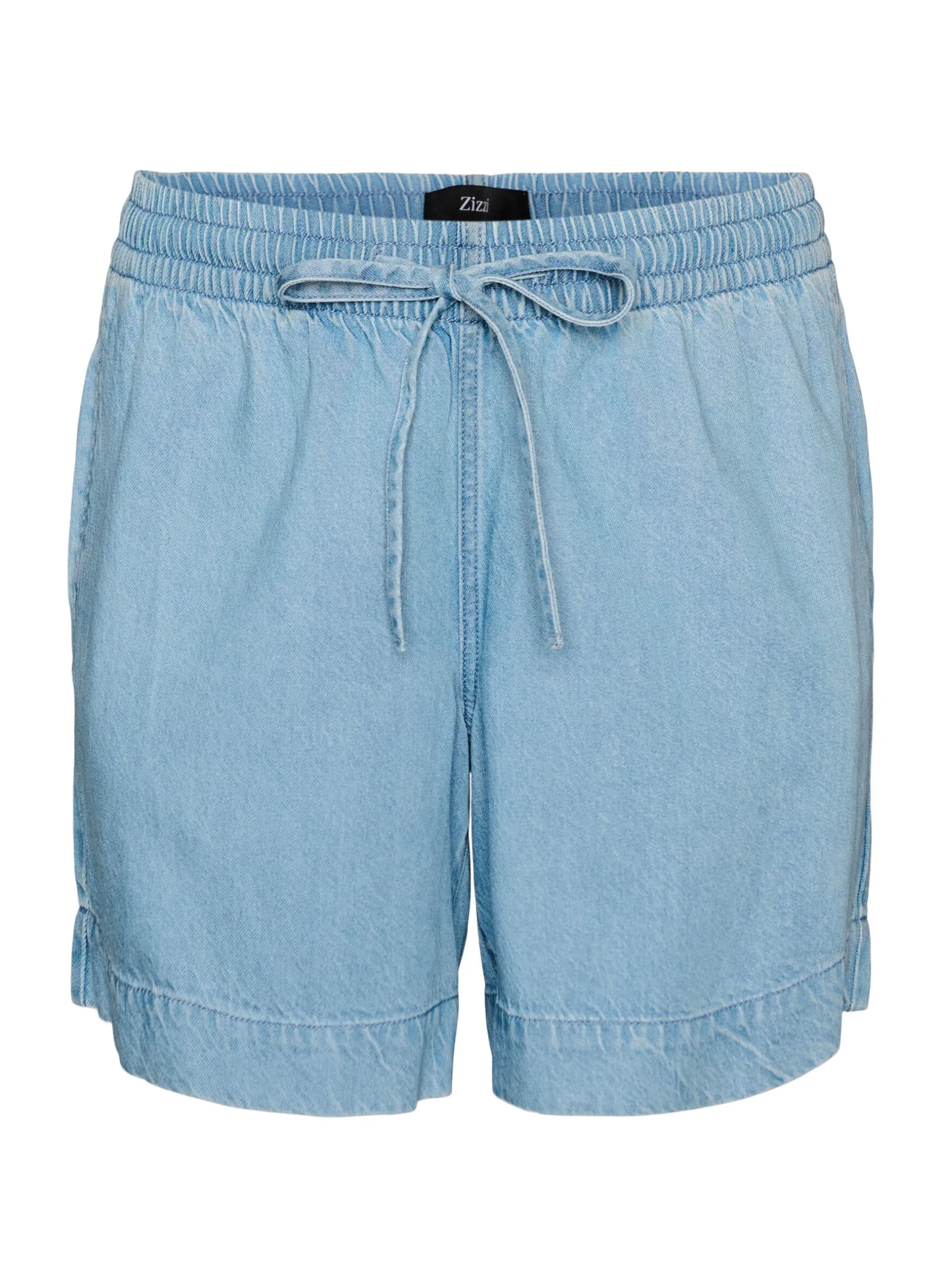 Shorts in Jeans-Optik mit elastischem Bund und Kordelzug