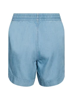 Shorts in Jeans-Optik mit elastischem Bund und Kordelzug