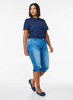 Slim Fit Capri-Jeans mit Taschen