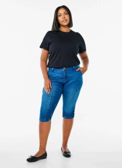 Slim Fit Capri-Jeans mit Taschen