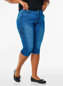Slim Fit Capri-Jeans mit Taschen
