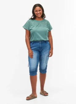 Slim Fit Caprijeans mit Taschen