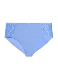 Slip aus Baumwolle mit Spitzeneinsätzen