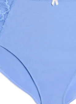 Slip aus Baumwolle mit Spitzeneinsätzen