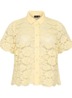Spitzen blusenshirt mit perlenknöpfen