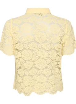 Spitzen blusenshirt mit perlenknöpfen