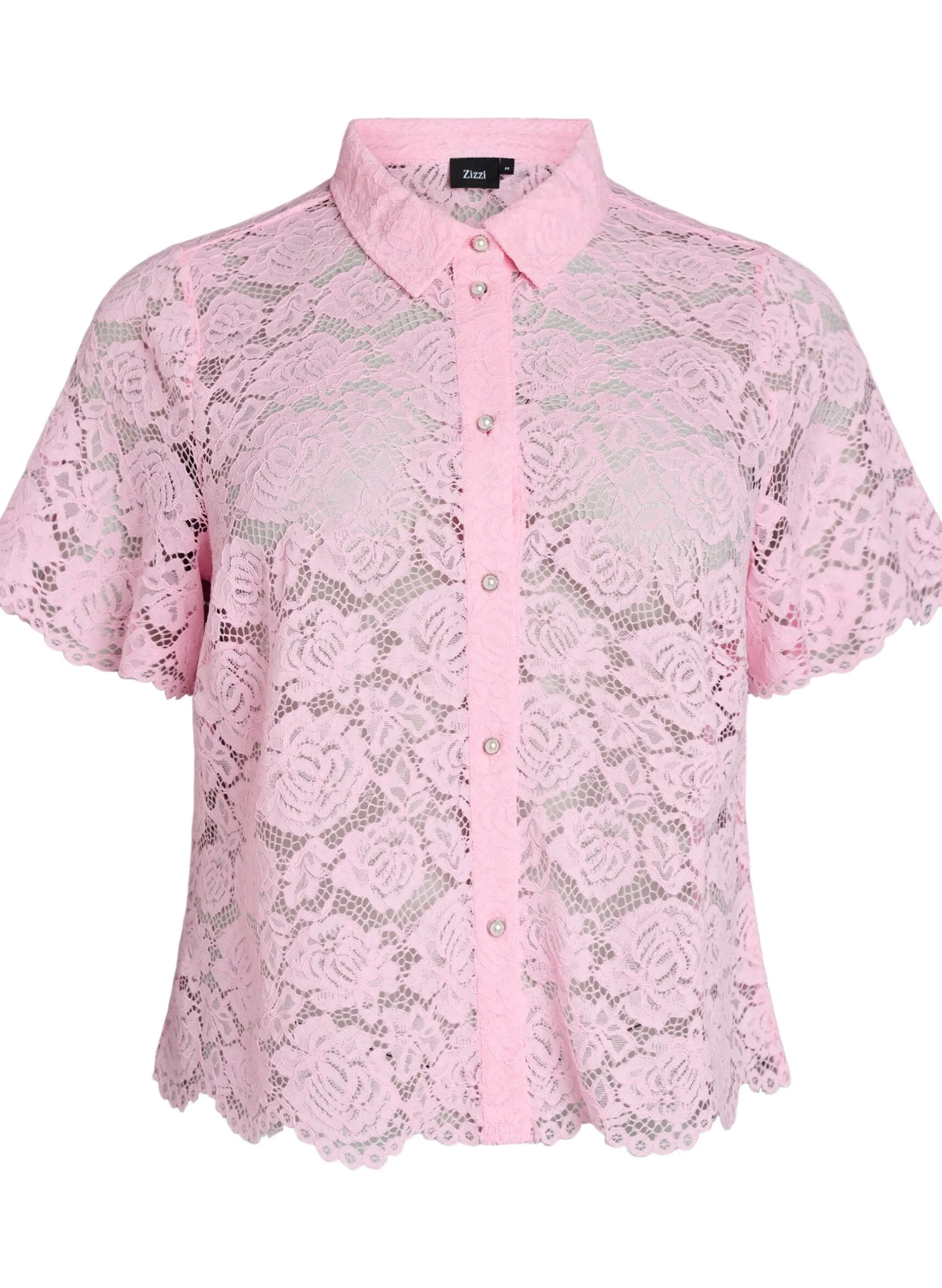 Spitzen blusenshirt mit perlenknöpfen
