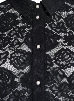 Spitzen blusenshirt mit perlenknöpfen