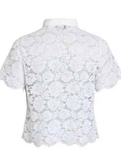 Spitzen blusenshirt mit perlenknöpfen