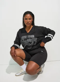 Sportliches Top aus Mesh mit Textprint
