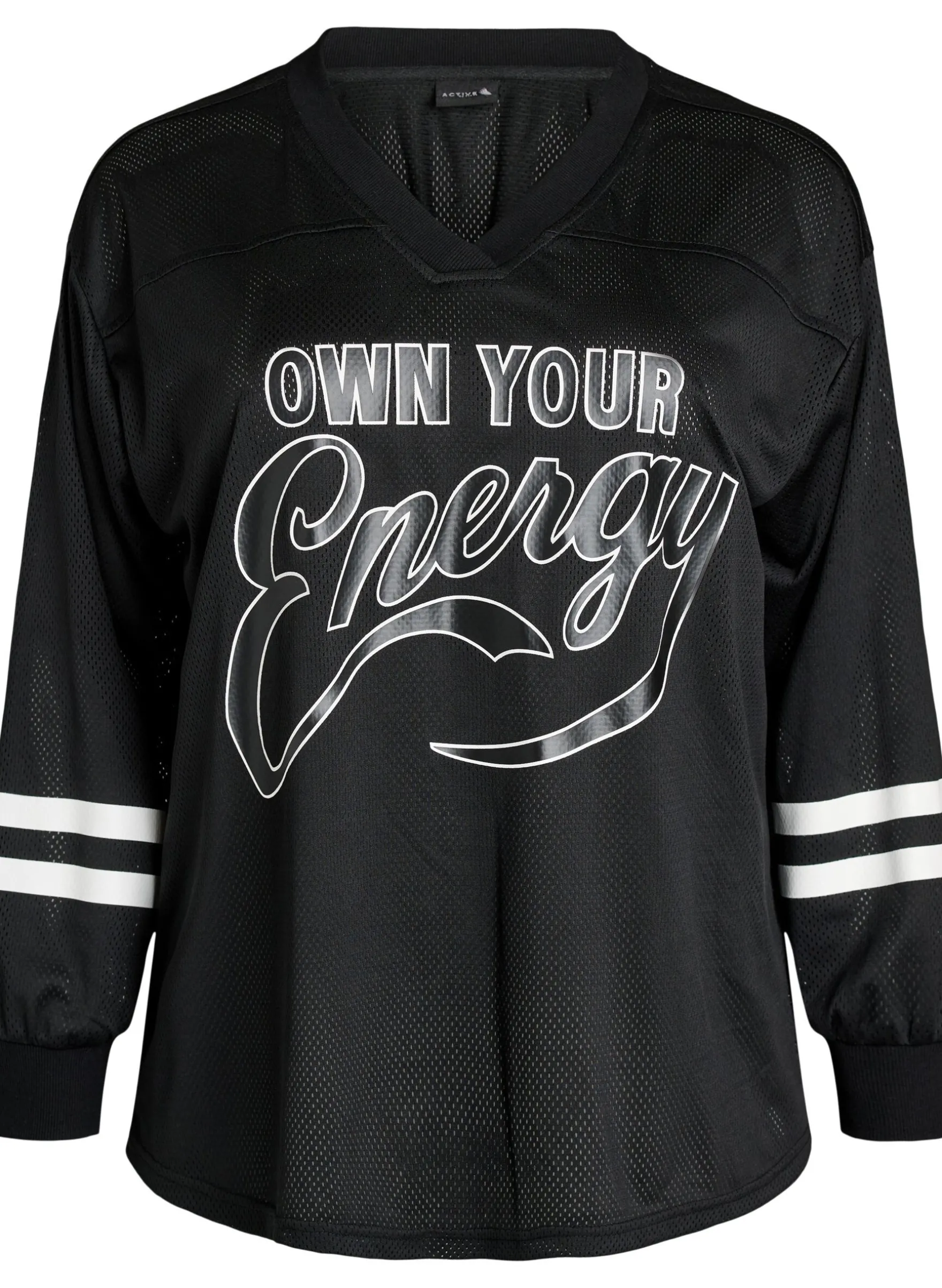 Sportliches Top aus Mesh mit Textprint