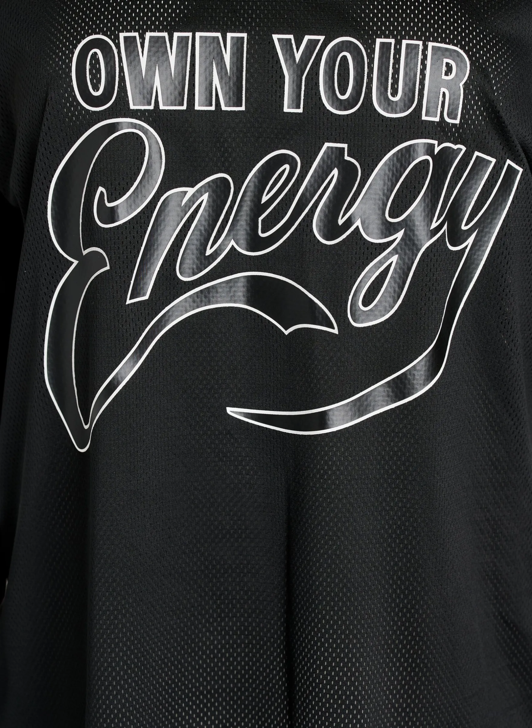 Sportliches Top aus Mesh mit Textprint