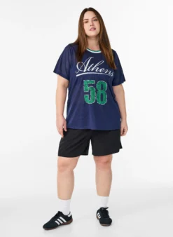 Sportliches T-Shirt aus Mesh mit Frontprint
