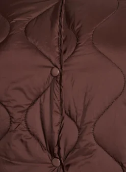 Steppjacke mit Druckknöpfen und Rundhalsausschnitt