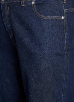 Straight-Fit-Jeans mit weitem Bein und Umschlag