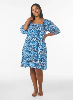 Strandkleid aus Viskose mit Print