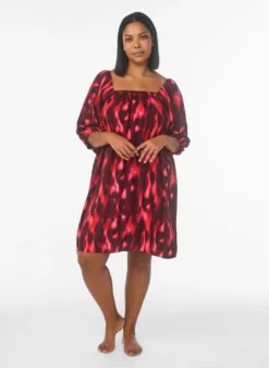 Strandkleid aus Viskose mit Print