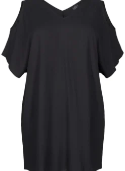 Strandkleid aus Viskose mit Schulterdetail
