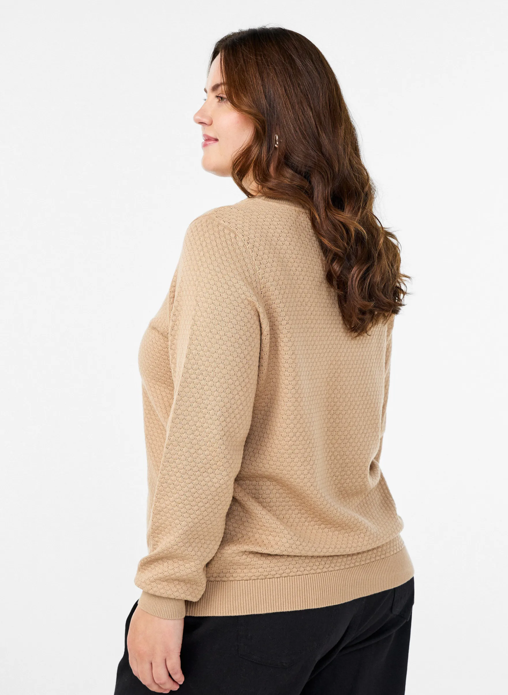 Strickbluse aus Baumwolle mit Strukturmuster