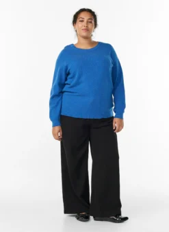 Strickbluse aus Baumwolle mit Strukturmuster
