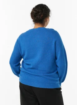 Strickbluse aus Baumwolle mit Strukturmuster