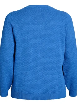 Strickbluse aus Baumwolle mit Strukturmuster