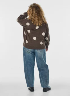 Strickbluse mit gepunktetem Muster