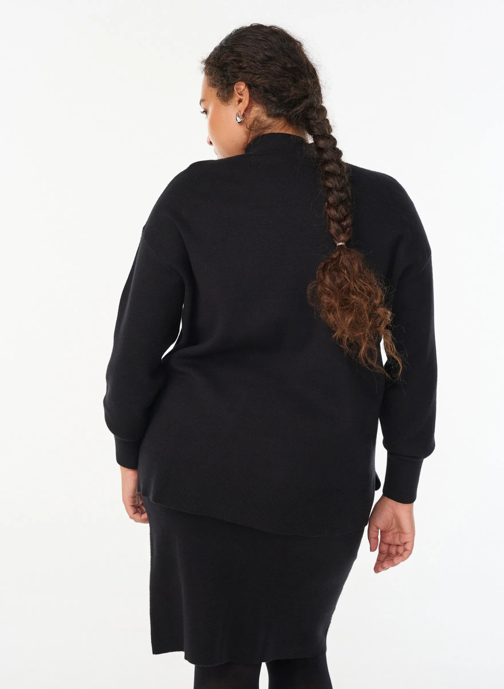 Strickbluse mit hohem Kragen