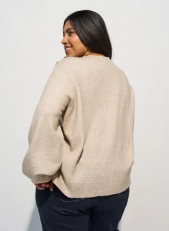 Strickbluse mit Knopfleiste