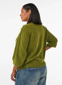 Strickbluse mit Knopfleiste