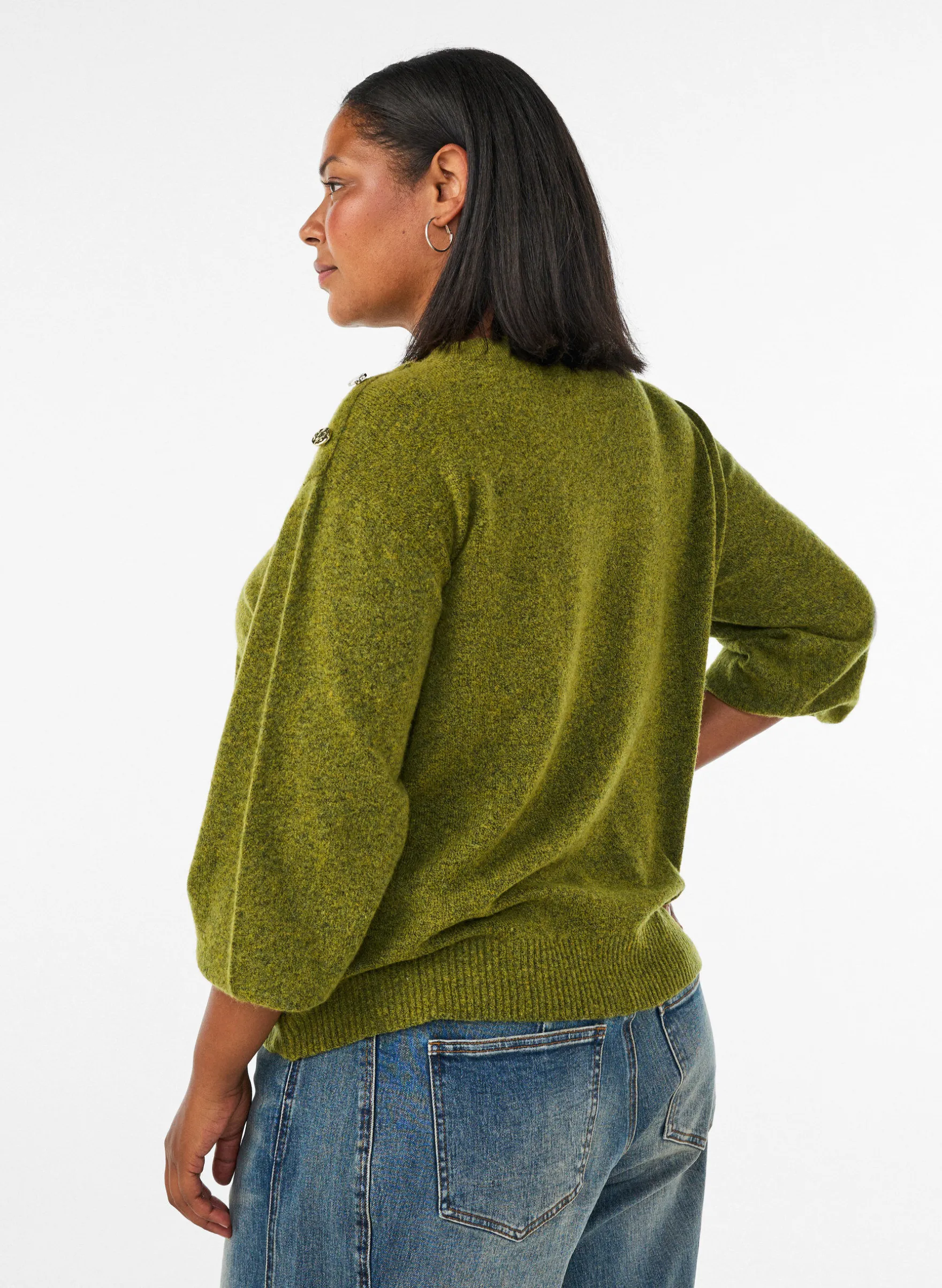 Strickbluse mit Knopfleiste