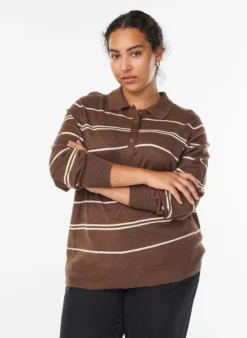 Strickbluse mit Kragen