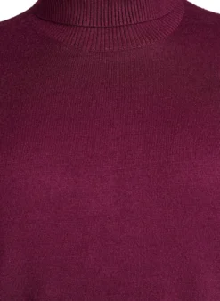 Strickbluse mit Rollkragen und seitlichen Knöpfen
