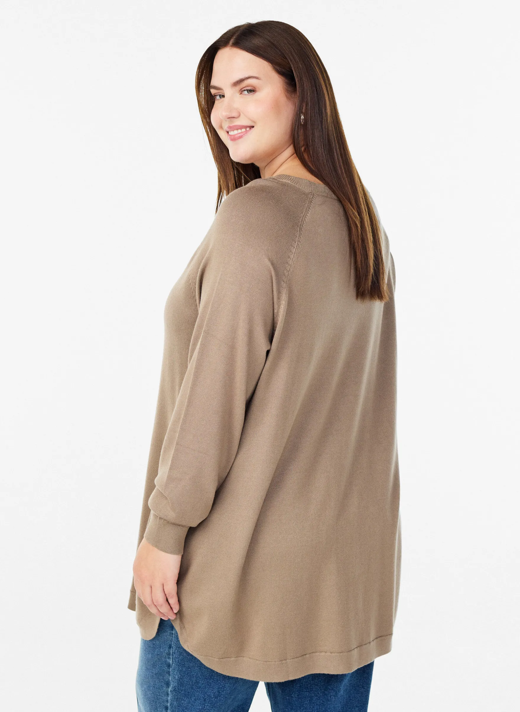 Strickbluse mit seitlichen Knöpfen