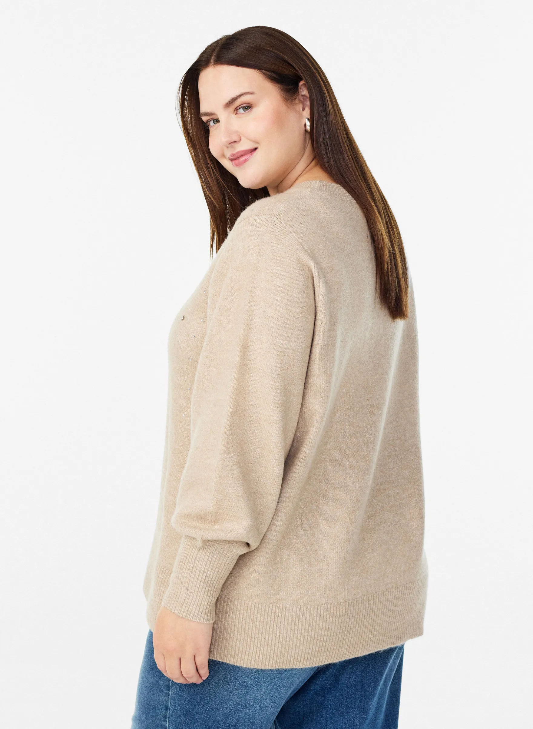 Strickbluse mit Strasssteinen
