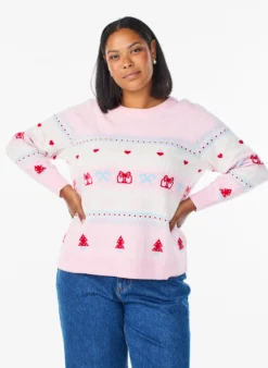 Strickbluse mit Weihnachtsmotiv