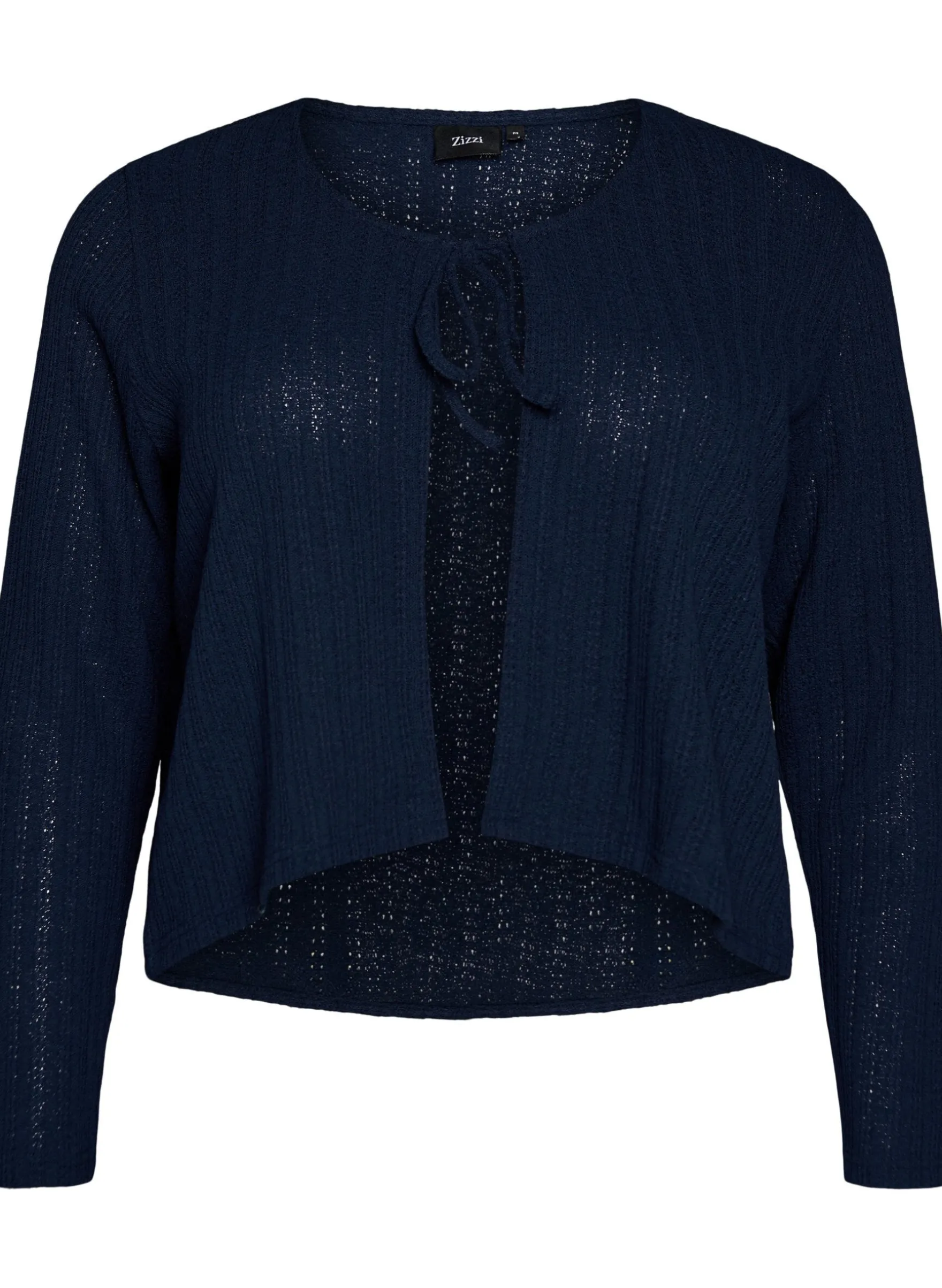 Strickjacke aus Jersey mit Struktur und Bindedetail vorne